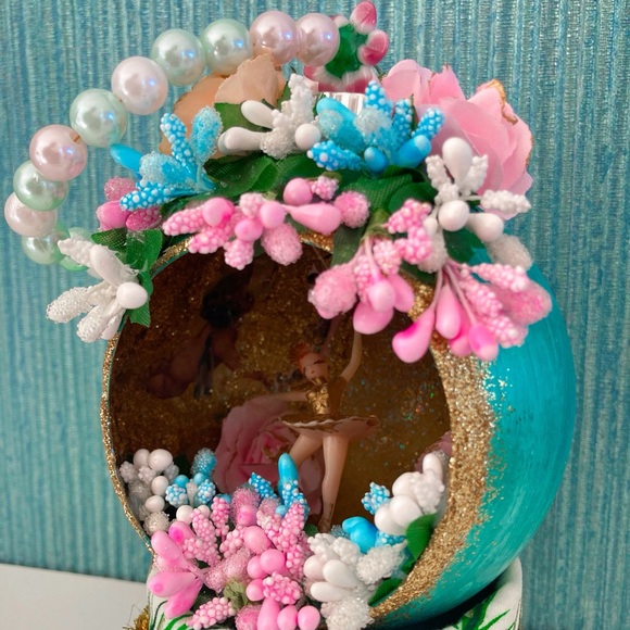 VINTAGE BALLERINA CHRISTMAS DIORAMA ORNAMENT REGENCY HOLLYWOOD MID CENTURY MCM - Picture 2 of 10